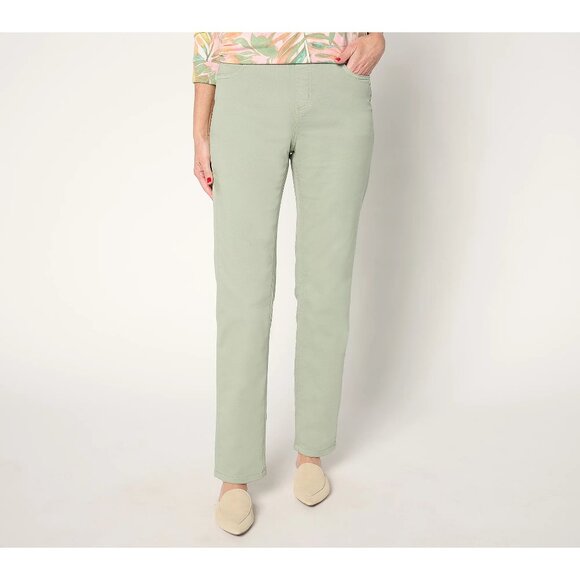 Denim and Co Regular Comfy Knit Straight Leg Pull On Jean Size XL Alpine Frost - Picture 1 of 8